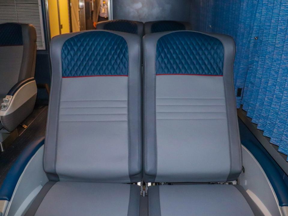 Inside the coach cabin of an Amtrak Superliner - Amtrak Upgraded Long Distance Trains 2021