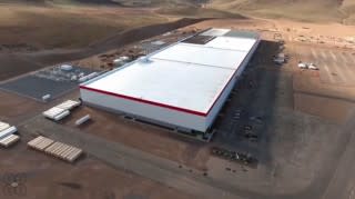 Tesla gigafactory, March 2016, shown in drone footage posted to YouTube by Above Reno