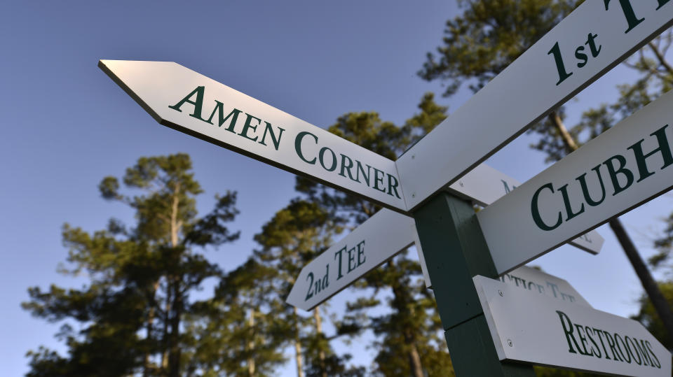 Amen Corner is that way. (Scott K. Brown/Augusta National via Getty Images)