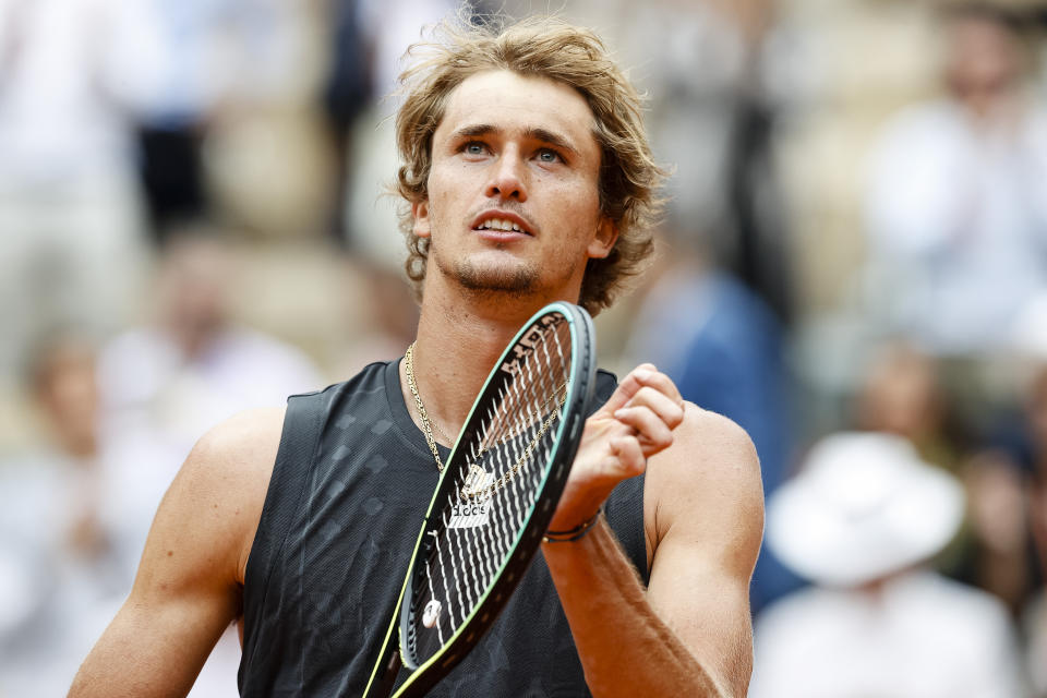 Alexander Zverev, pictured here after beating Sebastian Baez at the French Open.