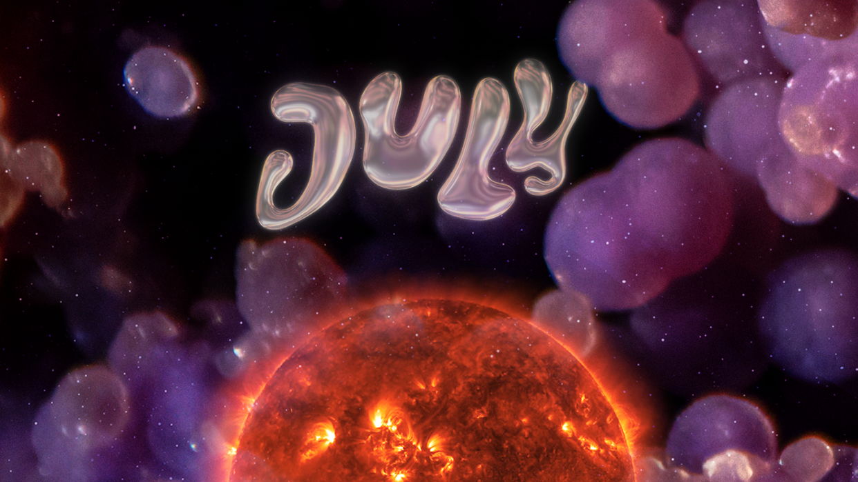 the word july over the sun