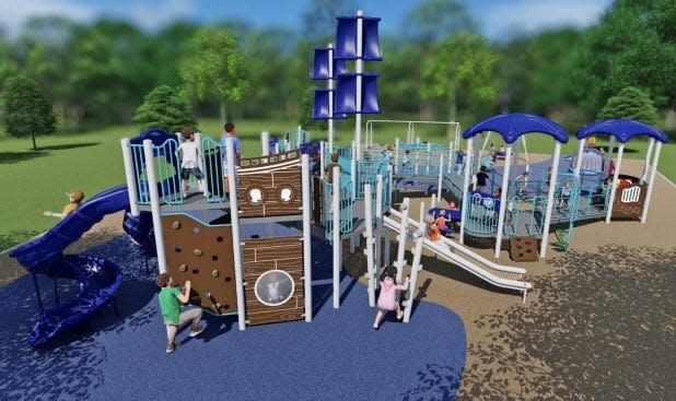 This rendering shows improvements planned for the Annex Playground in Westport. The project is expected to be completed by spring of 2024.