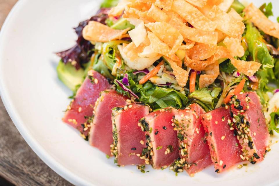 The seared ahi salad is on the menu at Eureka! The company’s newest location, in Clovis, opens Monday.