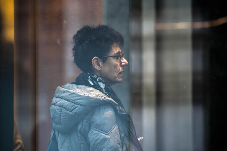 Barbara Fried, mother of FTX founder Sam Bankman-Fried, arrives at Manhattan Federal Court, Thursday, March. 28, 2024, in New York. (AP Photo/Eduardo Munoz Alvarez)