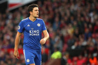 Harry Maguire has signed for Manchester United from Leicester City for a world-record fee of £80 million. The 26-year-old penned a six year deal at Old Trafford in August 2019 to beat the record set the year before by Virgil van Dijk. United became the fourth Premier League side in a row to break the transfer record for a defender. (Credit: Getty Images)