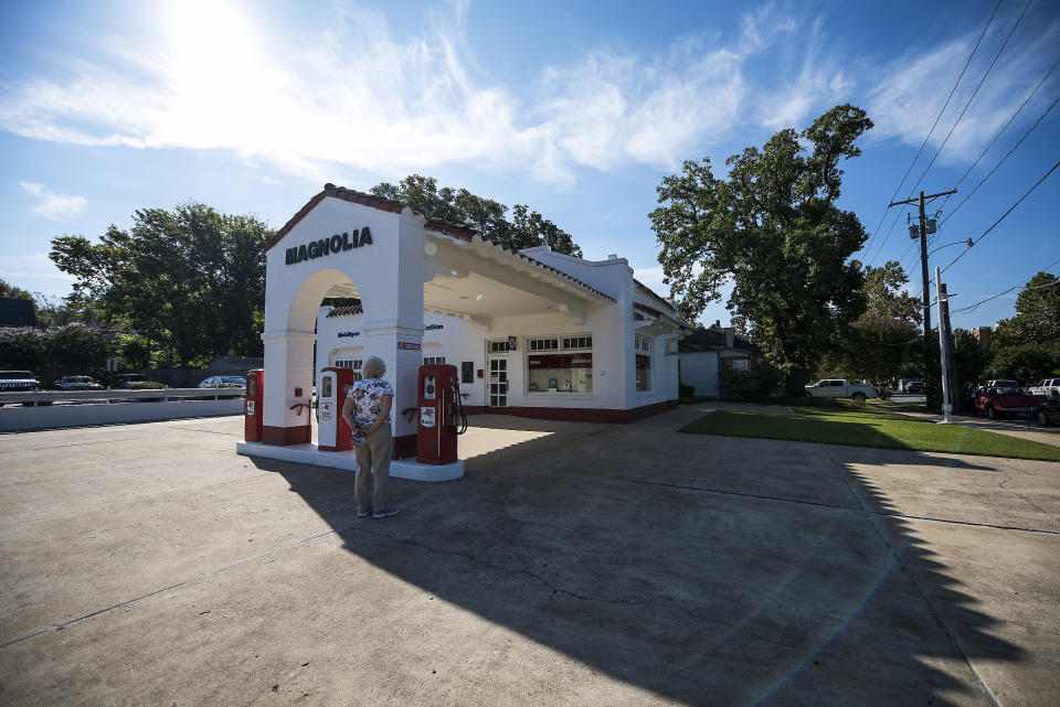 The restored Magnolia gas station beside Little Rock Central High School.