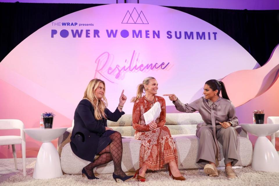 (L-R) Emese Gormley, Molly Sims and Lilly Singh at The Wrap's Power Women Summit, Maybourne Hotel, Beverly Hills, California on Dec 5, 2023.