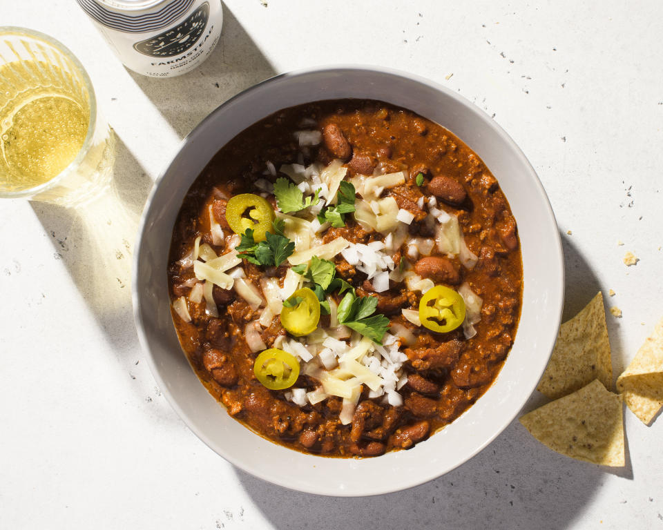 This image released by Milk Street shows a recipe for Beef and Bean Chili. (Milk Street via AP)