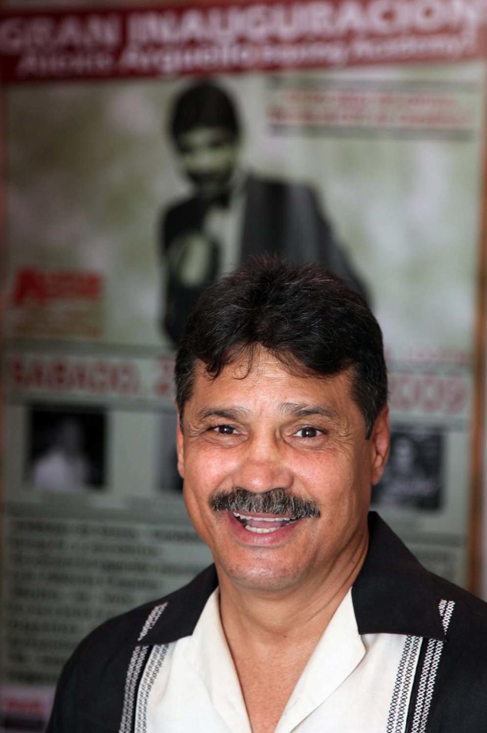 In this Saturday, June 27, 2009 photo, former lightweight boxing world champion Alexis Arguello, of Nicaragua, is pictured during an inauguration of a public boxing gymnasium named after Arguello, in Carolina, Puerto Rico. Arguello, who was also the current mayor of the Nicaraguan capital Managua, was found dead in his Managua home on Wednesday, July 1. (AP Photo/Anthony Luna)