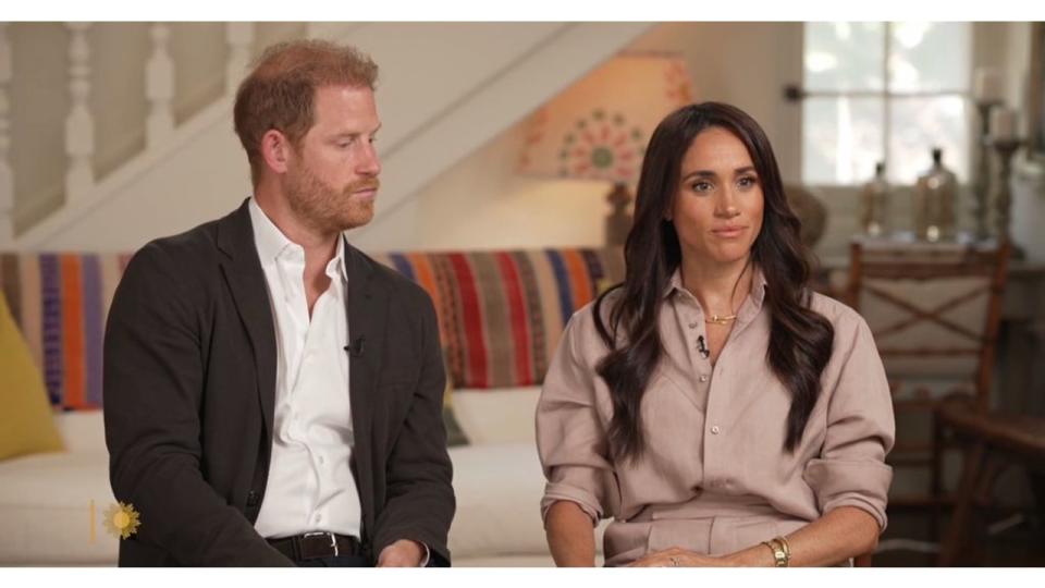 Prince Harry and Meghan Markle during an interview with CBS Sunday Morning