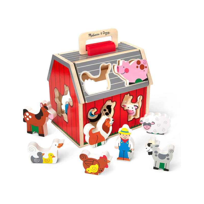 Melissa & Doug Wooden Take-Along Sorting Barn