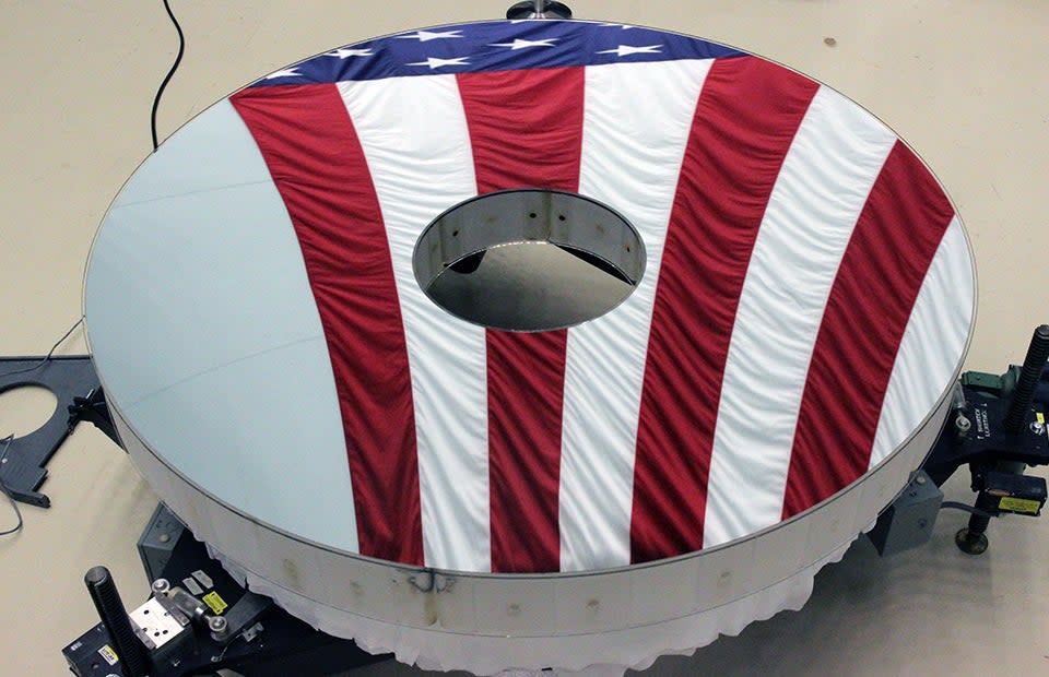 View of the 2.4-meter primary mirror of NASA’s Nancy Grace Roman Space Telescope, the next flagship observatory to fly after Webb.