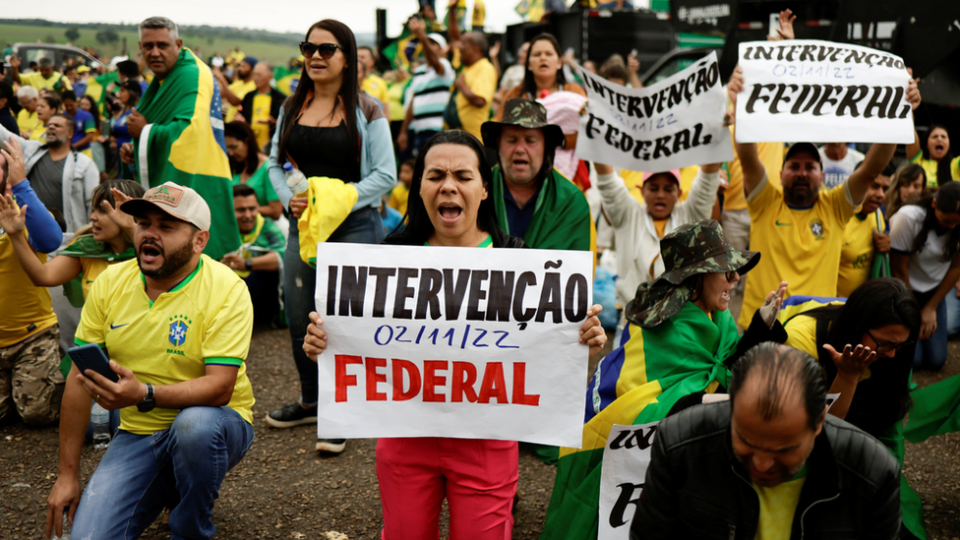 Protesta contra los resultados electorales en Brasil.