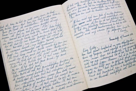 Anne Frank's diary on display at the Anne Frank Museum (Rex)