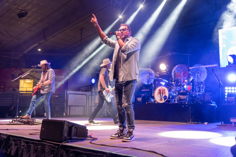 The Eli Young Band performs to the crowd Friday night at the Clovis Music Festival in Clovis, New Mexico.