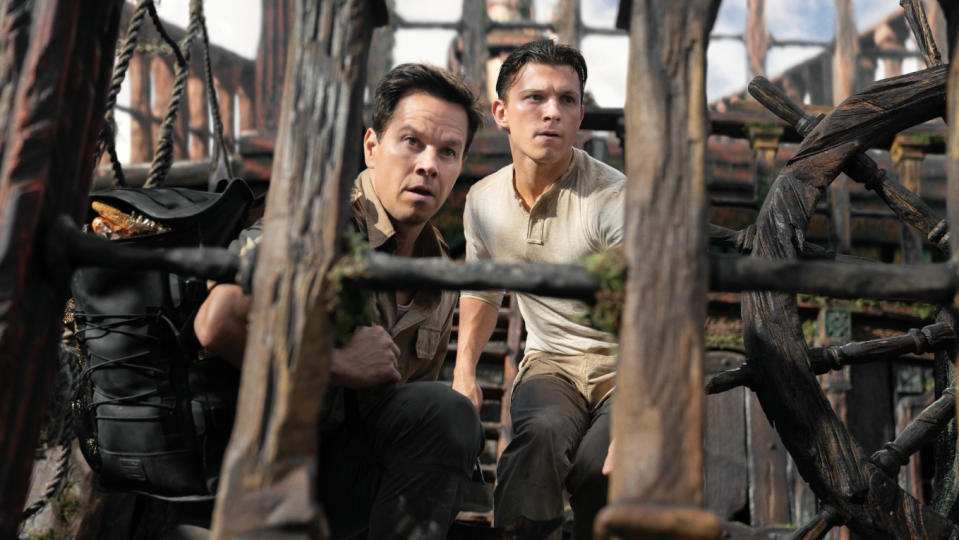 Mark Wahlberg and Tom Holland in Uncharted