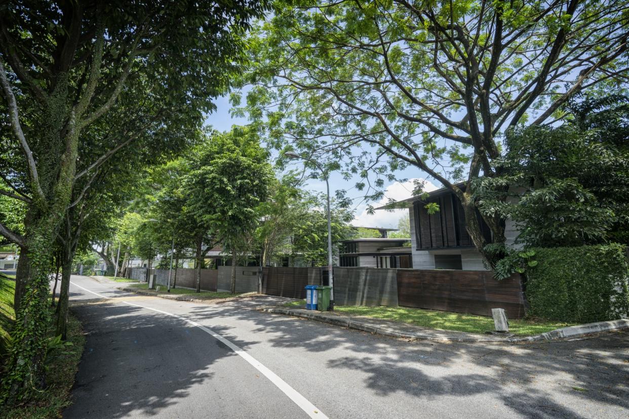 Houses in the Cluny Hill area, near the Botanic Gardens in Singapore. Photographer: Bryan van der Beek/Bloomberg