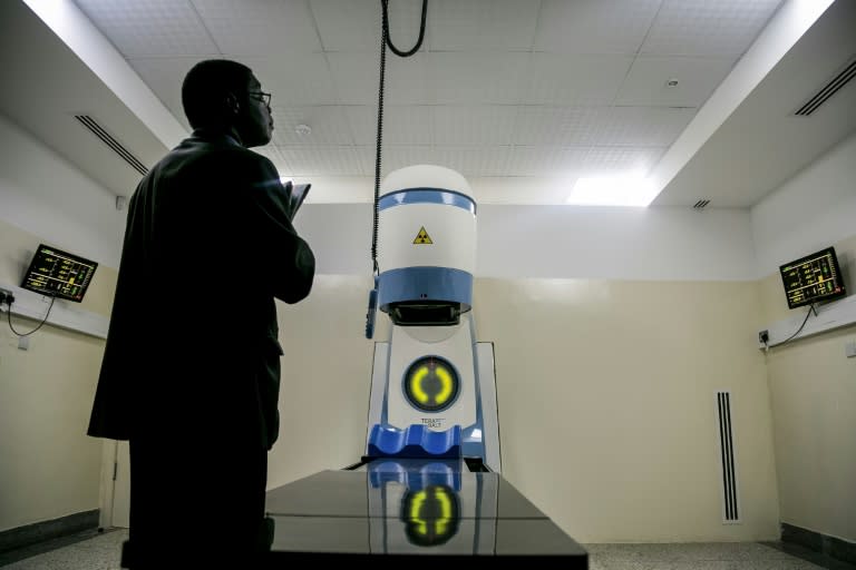 A new Cobalt 60 Radiotherapy Machine pictured during its installation at Mulago hospital in Kampala, Uganda on January 19, 2018