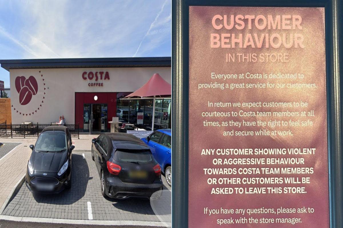 Costa Coffee Blaenau Gwent employee verbally abused <i>(Image: Costa Coffee and Google Maps)</i>