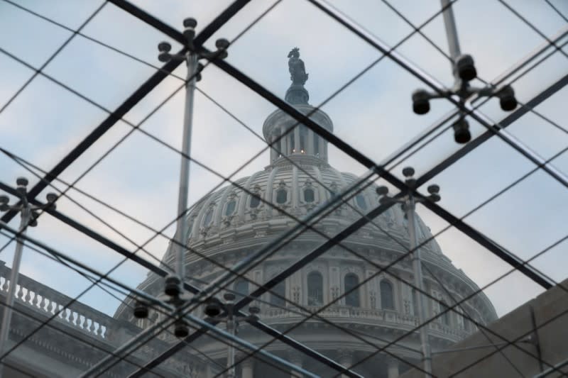 FILE PHOTO: A view of the U.S. Capitol Dome from a skylight inside the building, in Washington