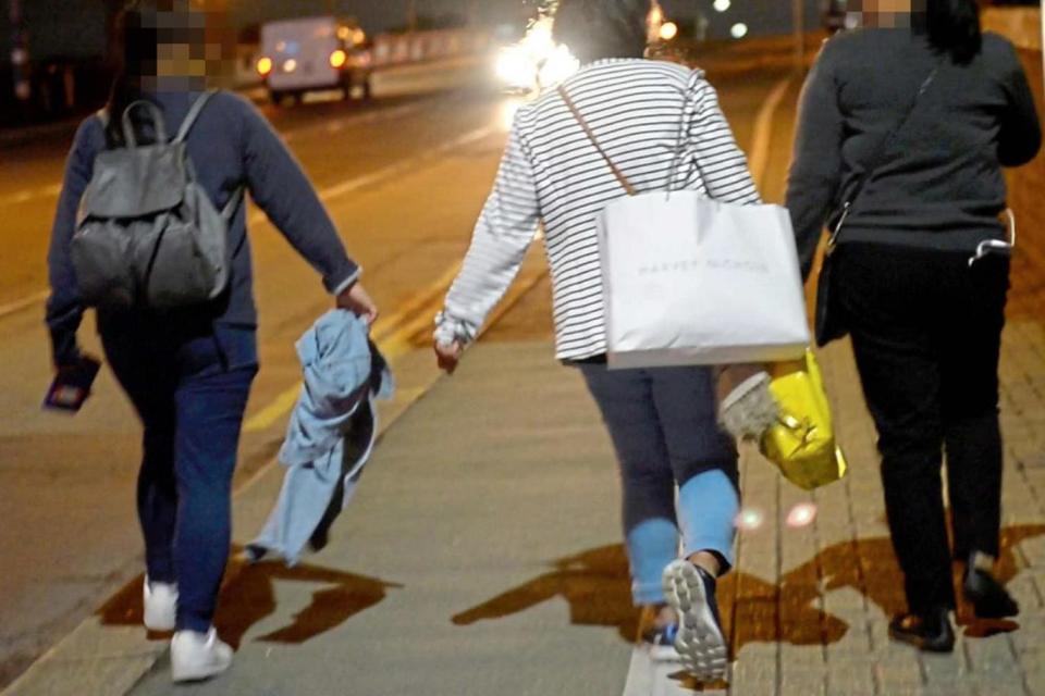 Anne, right, after she fled her employer’s flat near Wandsworth Bridge (Lucy Young)