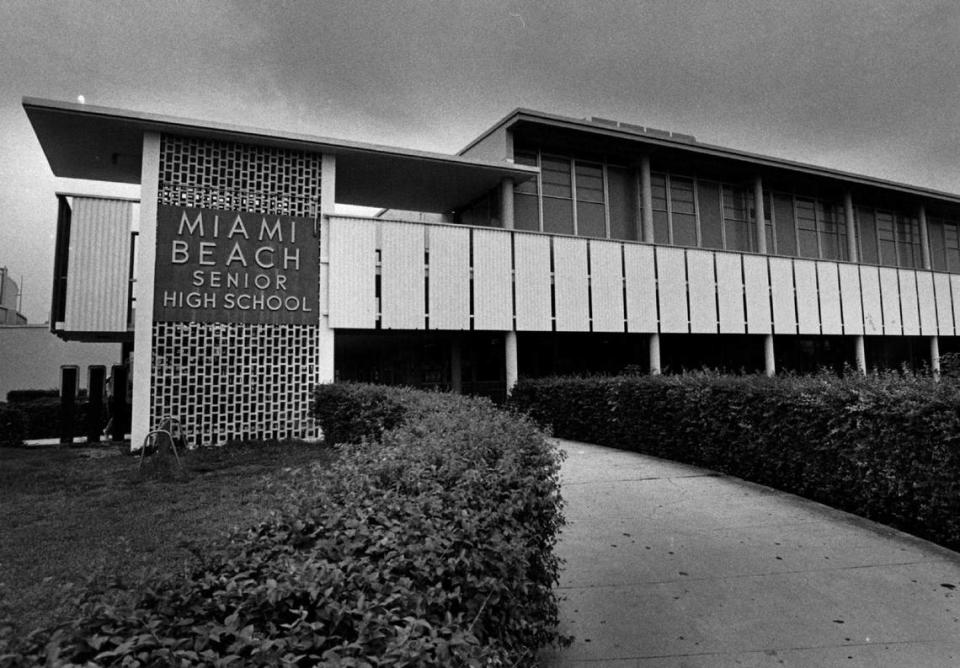 Miami Beach Senior High before demotion and a rebuild. The Prairie Avenue campus opened in the early 1960s.