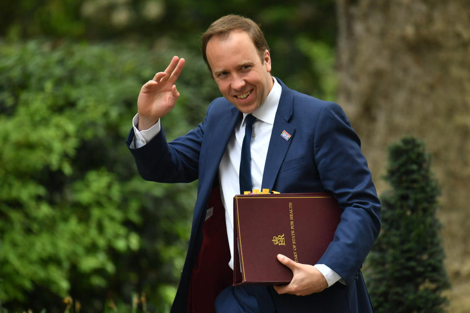 Health and Social Care Secretary Matt Hancock arrives for a cabinet meeting at 10 Downing Street, London, on the first day that MPs return from their Easter break.