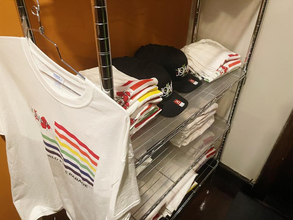 pride merchandise inside joanne trattoria