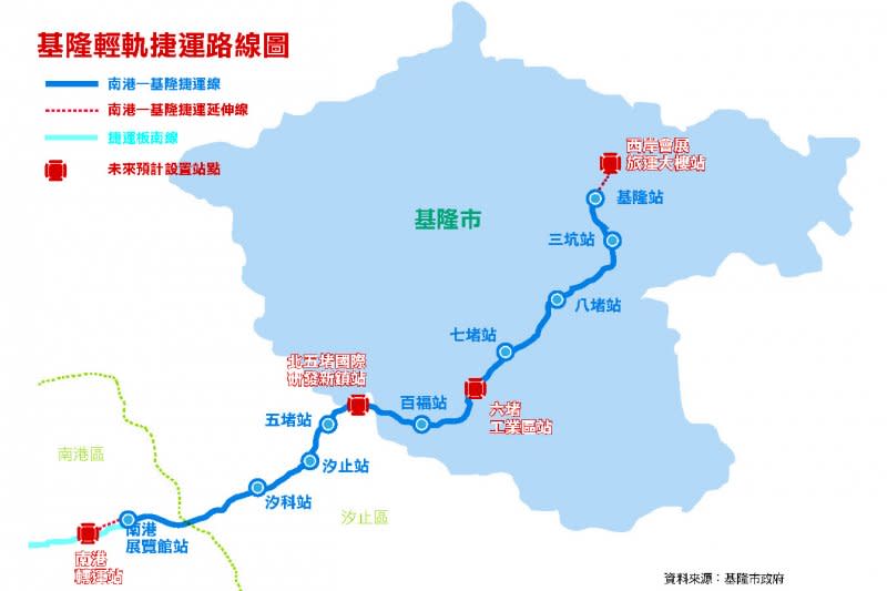 基隆輕軌捷運路線圖