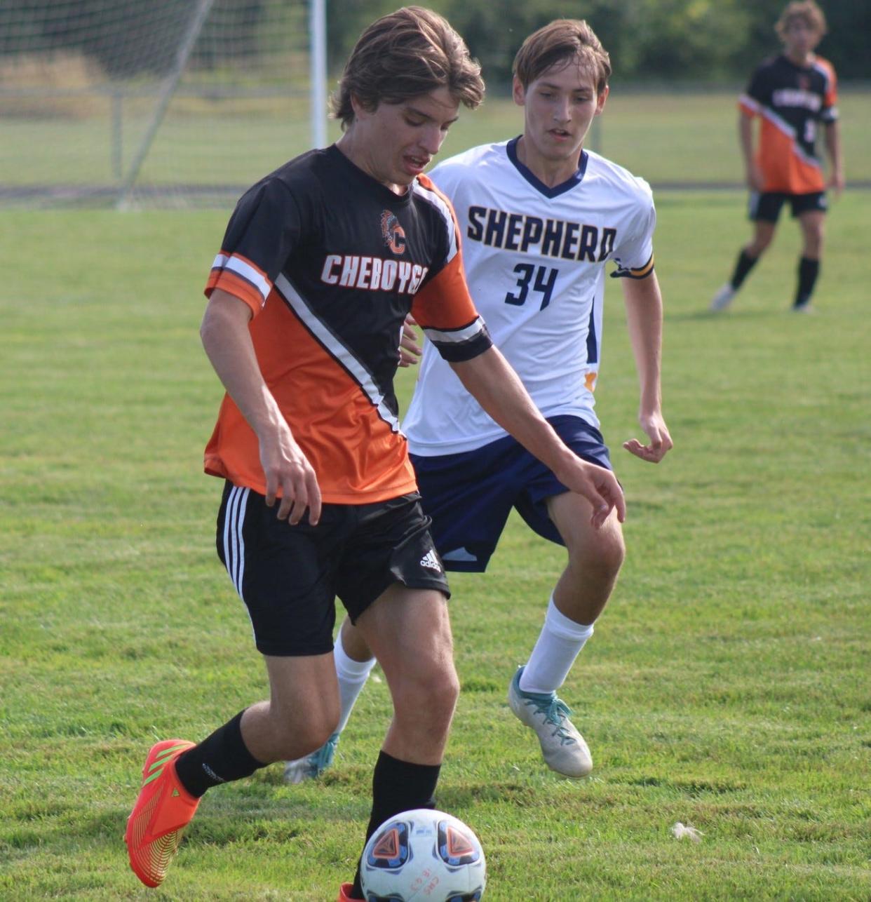 Senior Kelsey Lamb was one of two Cheboygan boys soccer players to record a hat trick in a victory at Burt Lake Northern Michigan Christian Academy on Tuesday.