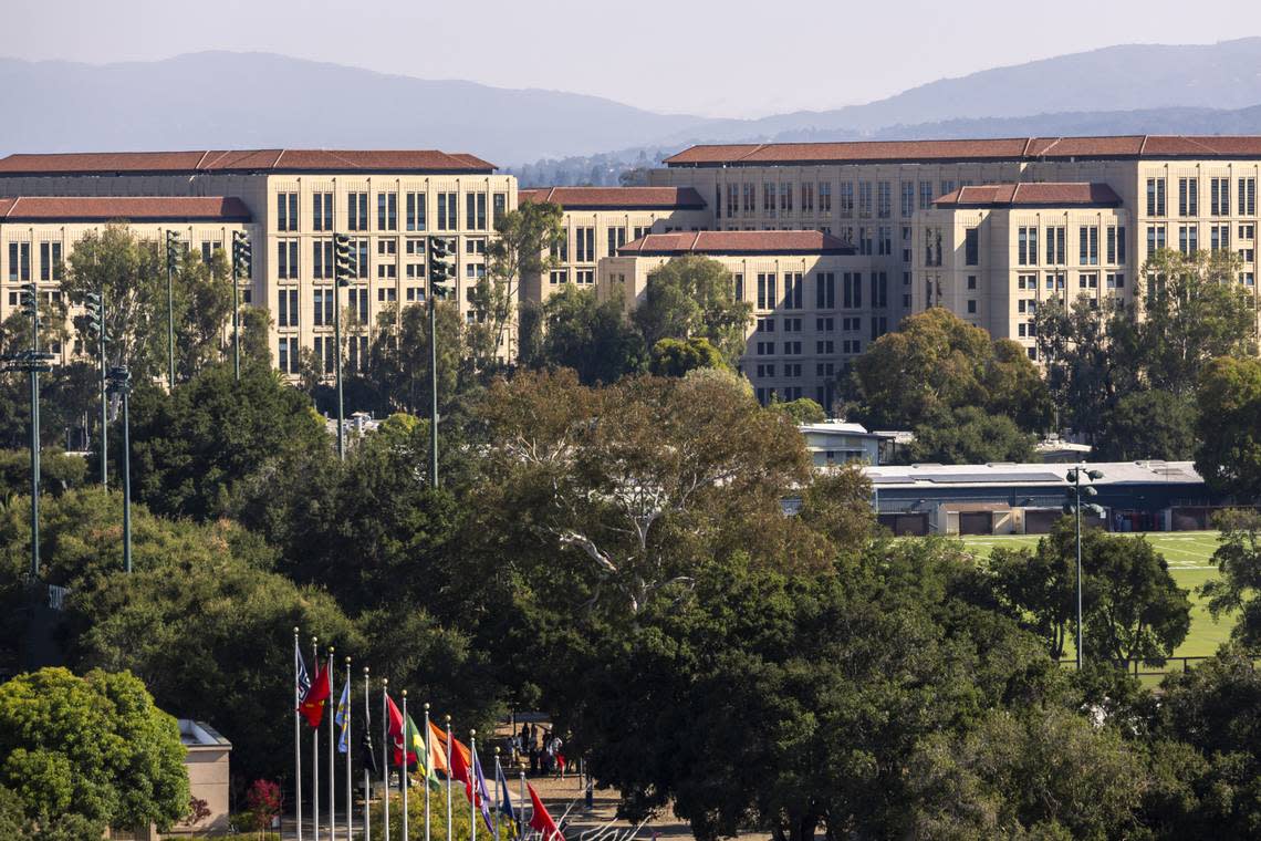 A view of the campus of Stanford University as seen from Stanford Stadium on Sept. 16, 2023, in Palo Alto, California.