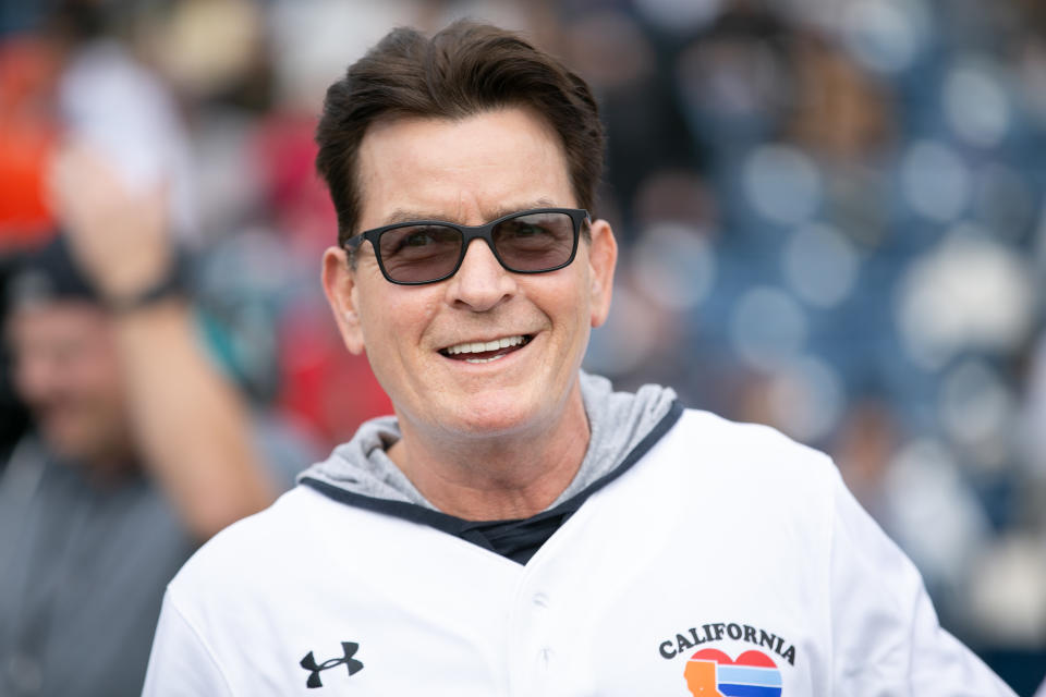 MALIBU, CALIFORNIA - JANUARY 13: Charlie Sheen attends a charity softball game to benefit 