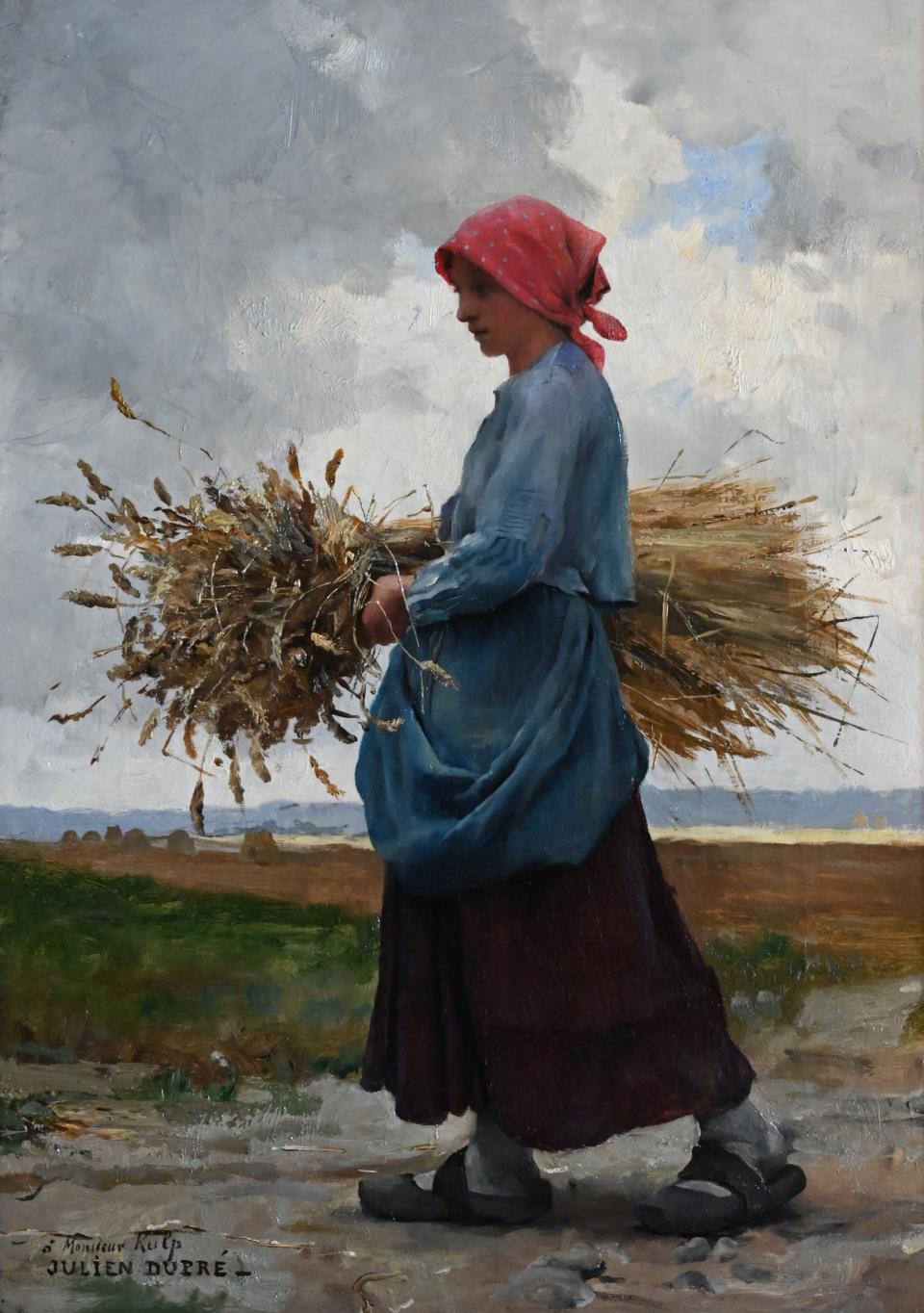Julien Dupré (French, 1851—1910) "Returning from the Fields", n.d. Oil on canvas, 18 x 13 inches