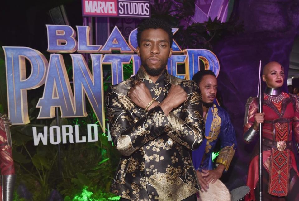 Actor Chadwick Boseman at the Los Angeles World Premiere of Marvel Studios’ BLACK PANTHER at Dolby Theatre on January 29, 2018 in Hollywood, California. (Photo by Alberto E. Rodriguez/Getty Images for Disney)