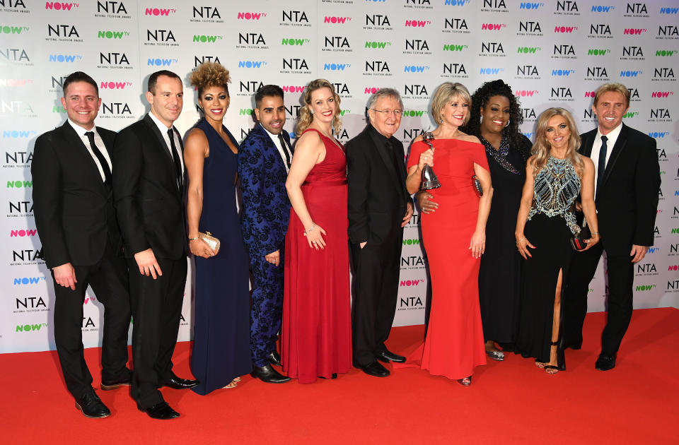 Martin Lewis, Dr Ranj Singh, Ruth Langsford, Alison Hammond and cast and crew of This Morning in the press room after the National Television Awards 2018 held at the O2, London. Photo credit should read: Doug Peters/EMPICS Entertainment