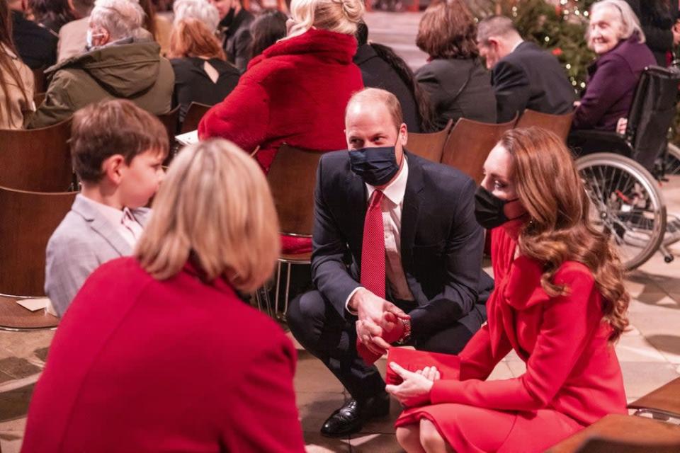 The Duke and Duchess of Cambridge talk to participants ahead of the Together At Christmas community carol service at Westminster Abbey in London, in December (Heathcliff O&#x002019;Malley/PA) (PA Wire)