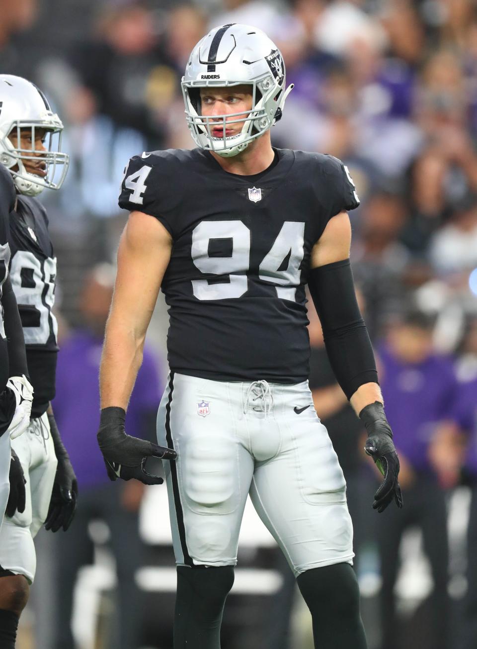 Raiders DE Carl Nassib forced a key fumble in overtime Monday.