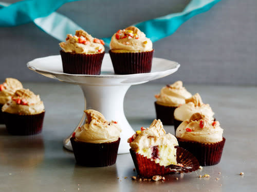 Jelly-Filled Cupcakes with Peanut Butter Frosting