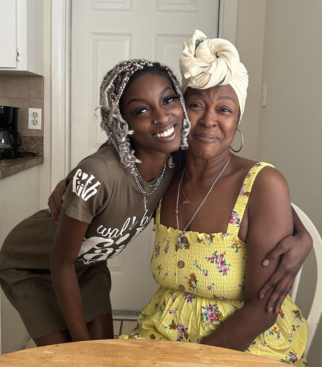 Latasha Williams, 21, and her mother, Dana Welch, 54, in their Sarasota apartment. The two spent part of last year living in their vehicle after Dana had a stroke and lost her housing, while Latasha quit her job in Tampa and moved down to care for her. With help from Season of Sharing and Turning Points in Bradenton, they were able to move in to a new apartment this October. Dana will focus on her health while Latasha plans to return to college.