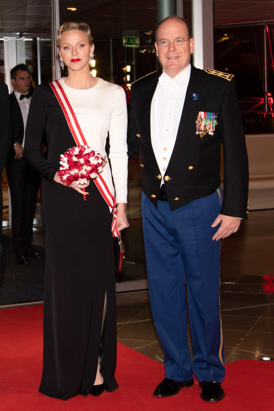 Princess Charlene of Monaco attends a gala in Monte Carlo in 2018