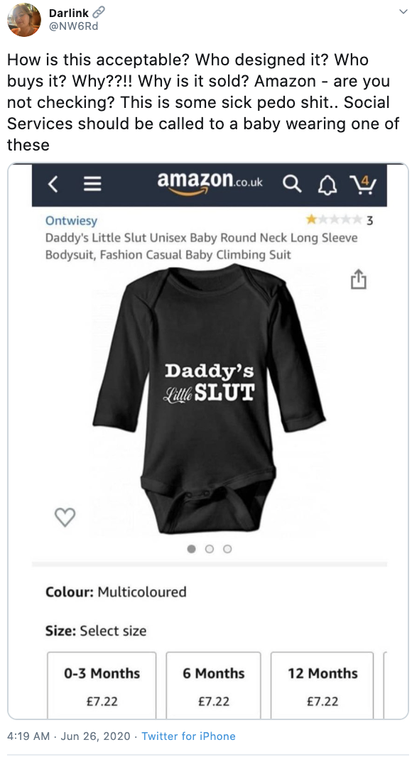 Amazon Daddy's Little Slut babygrow