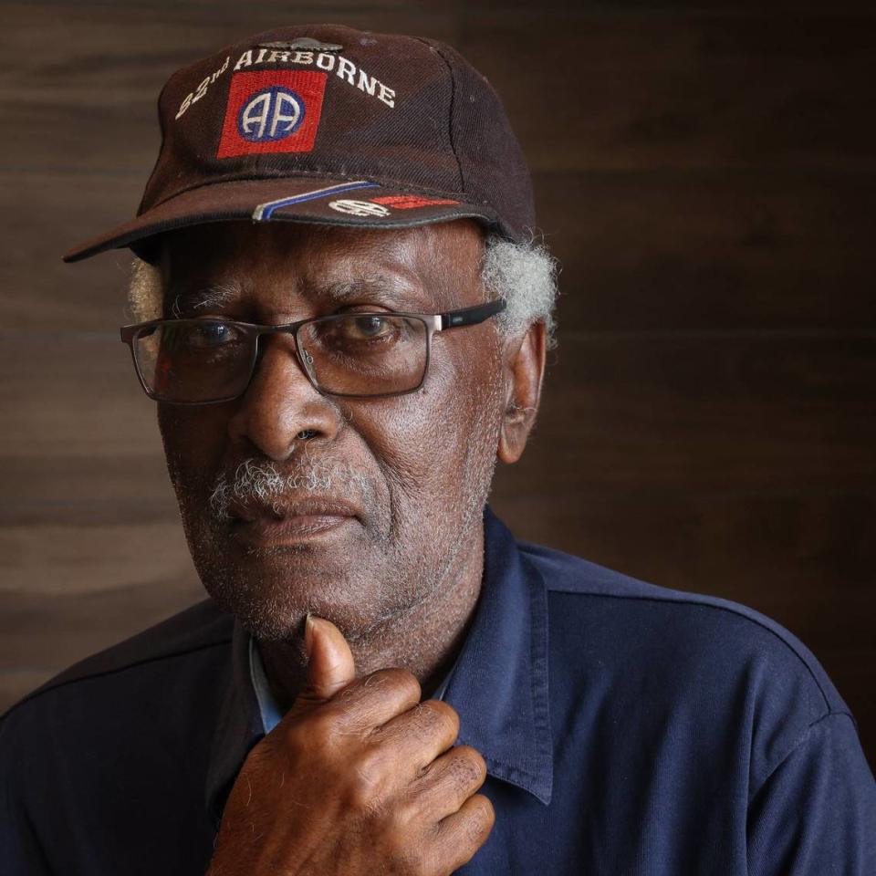 Army veteran Lawrence Draymond, 87, is photographed on Thursday, March 28, 2024, in Miami.