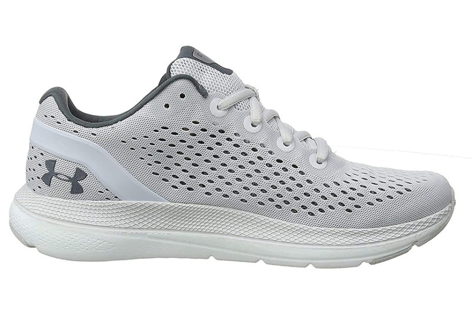 under armour, gray running shoes