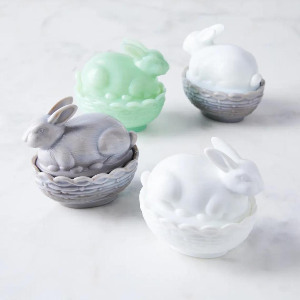 23) Mosser Glass Bunny Candy Dish (Set of 2)