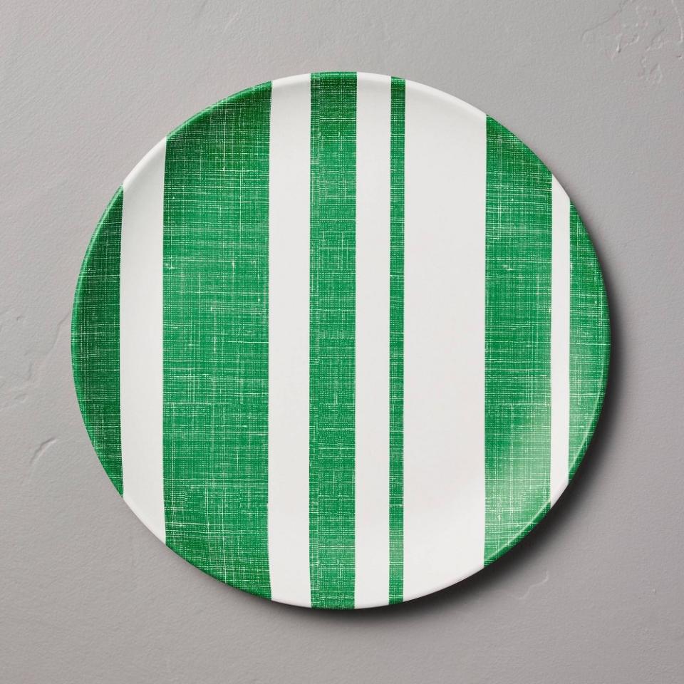 <p><a href="https://go.redirectingat.com?id=74968X1596630&url=https%3A%2F%2Fwww.target.com%2Fp%2F10-5-34-distressed-stripe-melamine-dinner-plates-green-cream-hearth-38-hand-8482-with-magnolia%2F-%2FA-89249700&sref=https%3A%2F%2Fwww.housebeautiful.com%2Fshopping%2Fg60672890%2Fjoanna-gaines-target-summer-collection-2024%2F" rel="nofollow noopener" target="_blank" data-ylk="slk:Shop Now;elm:context_link;itc:0;sec:content-canvas" class="link ">Shop Now</a></p><p>10.5" Distressed Stripe Melamine Dinner Plates </p><p>target.com</p><p>$2.99</p>