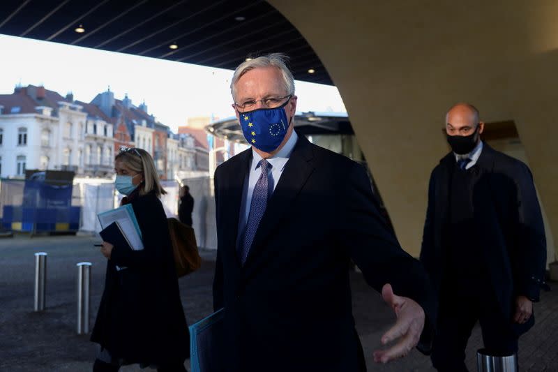 European Union's chief Brexit negotiator Michel Barnier arrives at the European Council for a meeting in Brussels