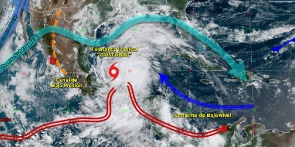 Tormenta tropical Cristóbal llega al Golfo de México 