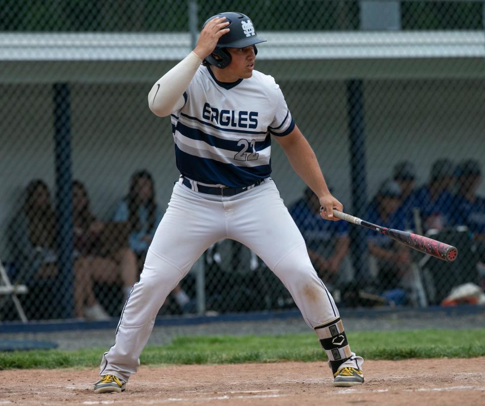 Joe Stanzione of Middletown South, shown in 2022, holds the Shore Conference single-season home run record of 15.