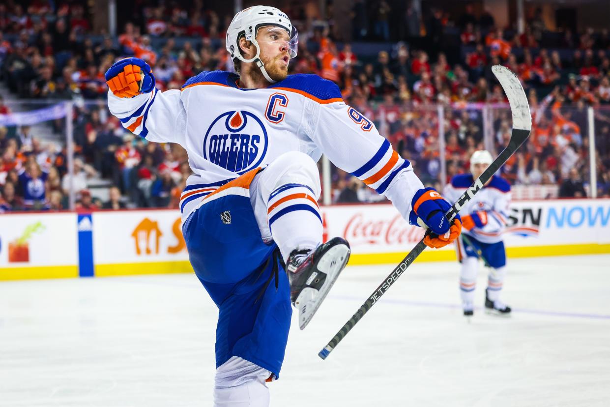 Edmonton's Connor McDavid leads the NHL with 37 goals and 46 assists.