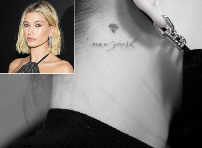 La tatoueuse de Hailey Beiber jette un œil à son « NY Love »  Encre derrière son oreille